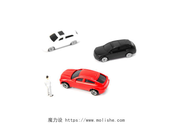 俯视图白底人物模型几辆汽车轿车模型汽车模型购买汽车